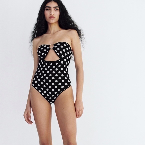 Zara NWT polka dot bodysuit with ring detail - Picture 7 of 10